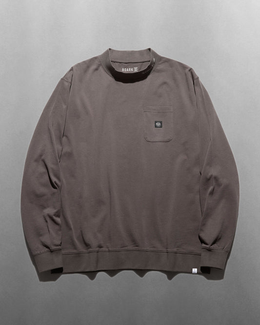 Label 9.3oz H/W Mock Neck L/S Pocket Tee