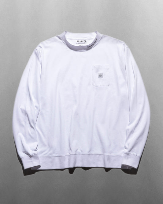 Label 9.3oz H/W Mock Neck L/S Pocket Tee