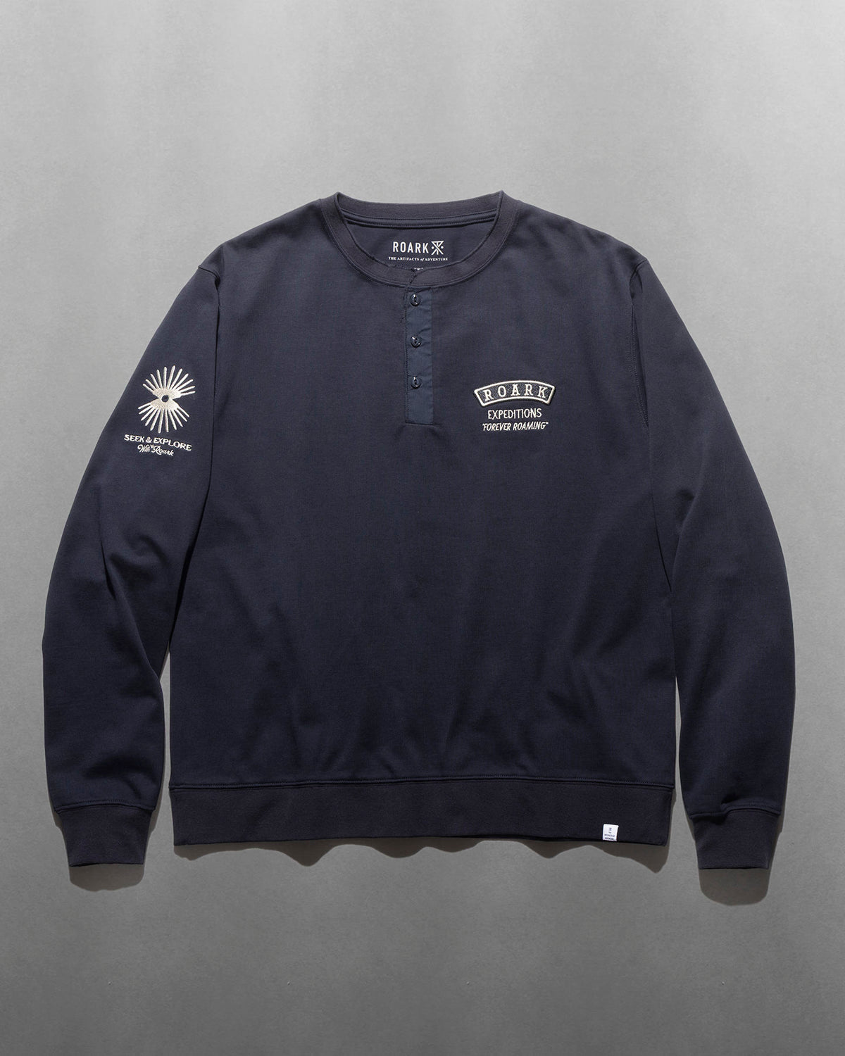 "Roamiing" 14oz H/W Henly Neck L/S Tee
