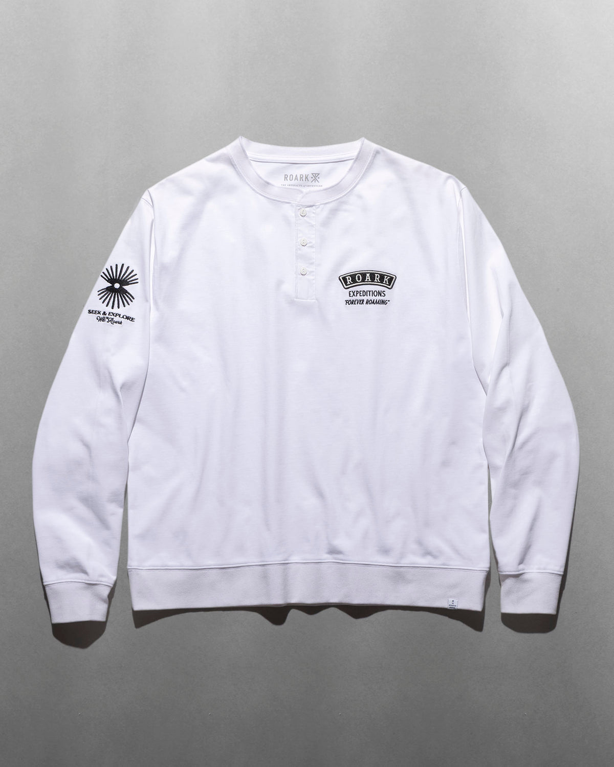 "Roamiing" 14oz H/W Henly Neck L/S Tee