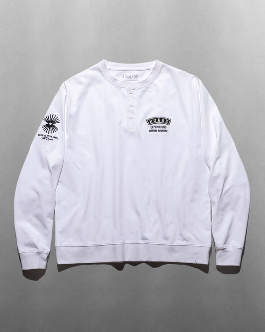 "Roamiing" 14oz H/W Henly Neck L/S Tee