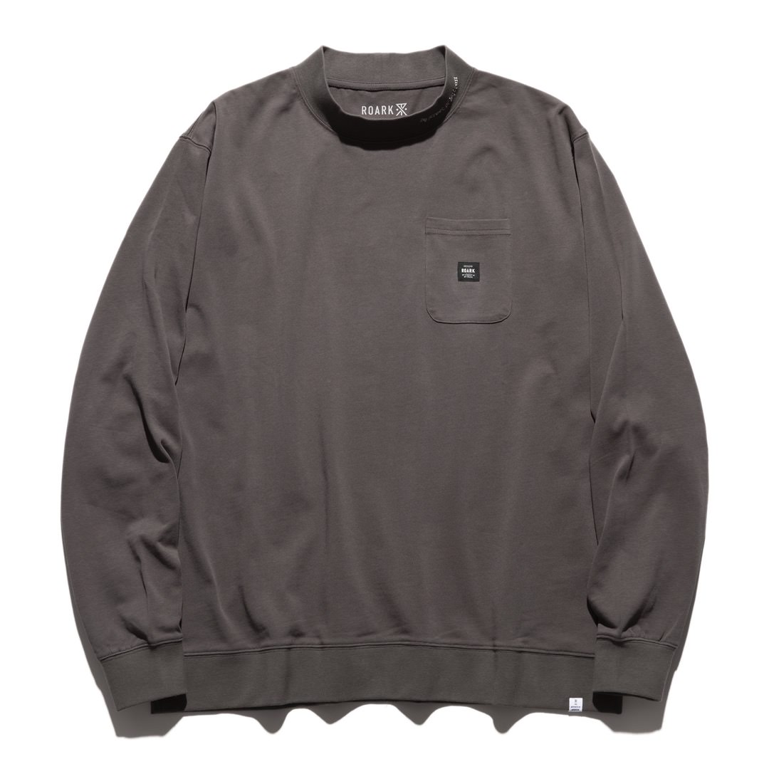 "LABEL" 9.3oz H/W MOCK NECK L/S POCKET TEE